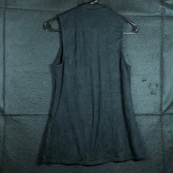 Express Womens Shirt Black Open Key Hole Chest Sleeveless Modal Blend Stretch M - Picture 10 of 12